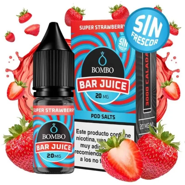 Bombo Salts Bar Juice Super Strawberry Sin Frescor 10ml