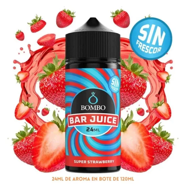 Aroma Bombo Bar Juice Super Strawberry Sin Frescor 24ml